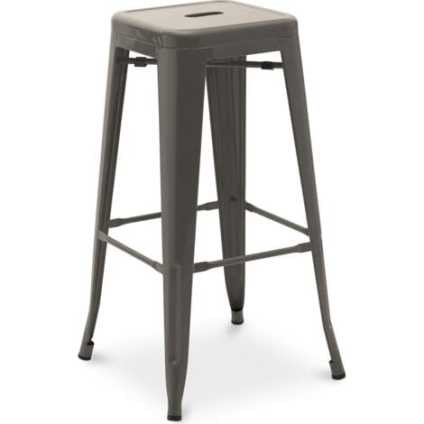 Grey metal bar deals stools