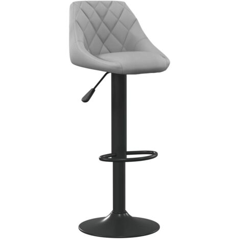 Bar Stool Light Grey Velvet vidaXL