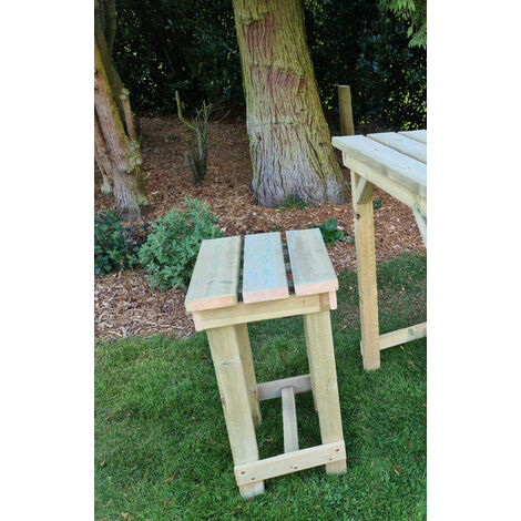 Bar Stool - Pressure Treated Timber Garden Seat - L49 x W49 x H77 cm - Minimal Assembly Required
