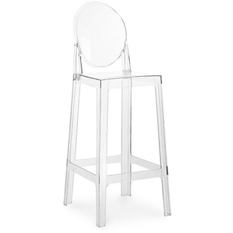 Bar Stool with Backrest - Transparent Design - 75cm - Victoria Queen Transparent