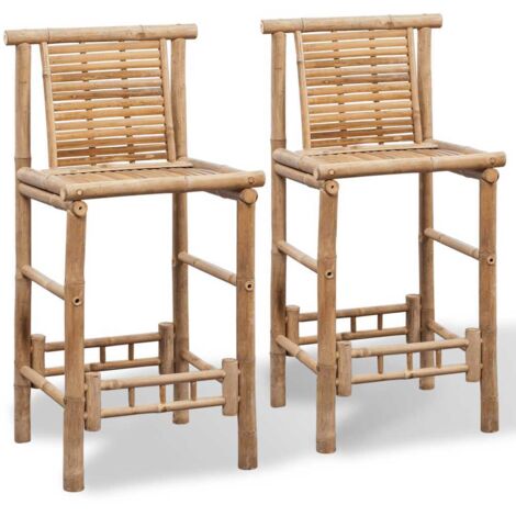 Bar Stools 2 pcs Bamboo vidaXL