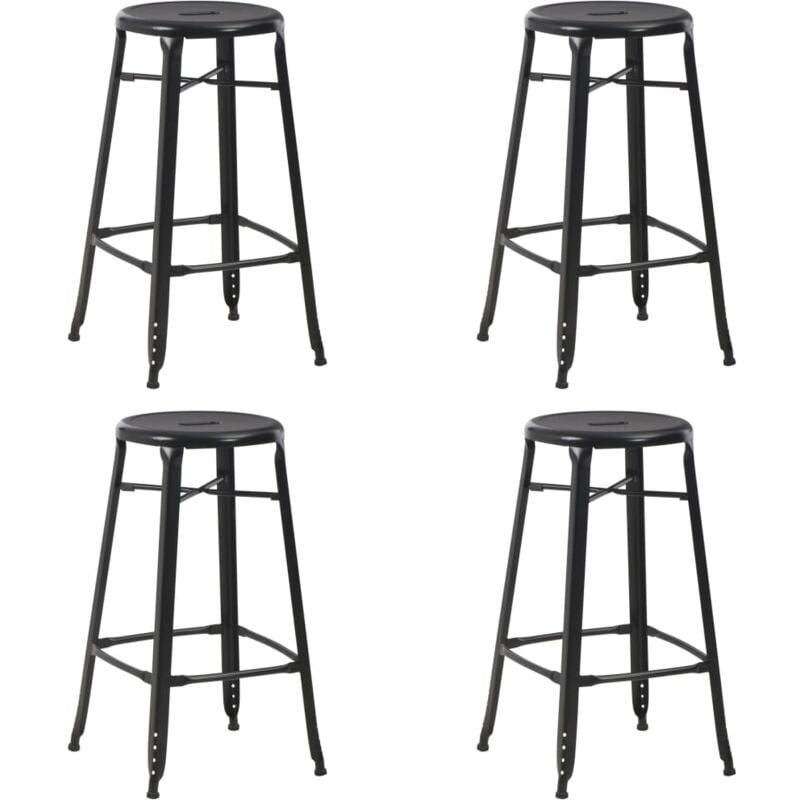 Bar Stools 4 pcs Black Steel vidaXL