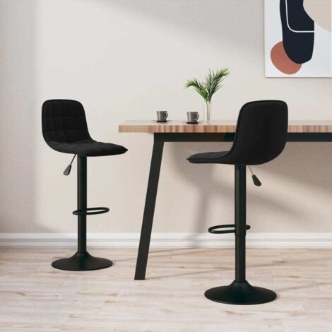 Bar Stools 2 pcs Black Velvet vidaXL