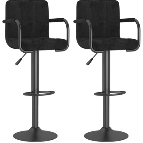Bar Stools 2 pcs Black Velvet vidaXL