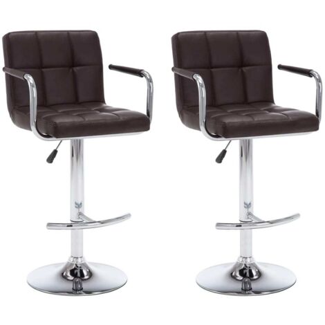 Bar Stools 2 pcs Brown Faux Leather vidaXL