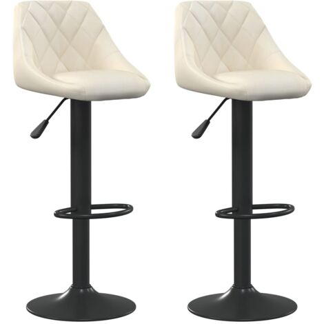 Bar Stools 2 pcs Cream Velvet vidaXL