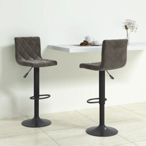 Bar Stools 2 pcs Dark Grey Velvet vidaXL