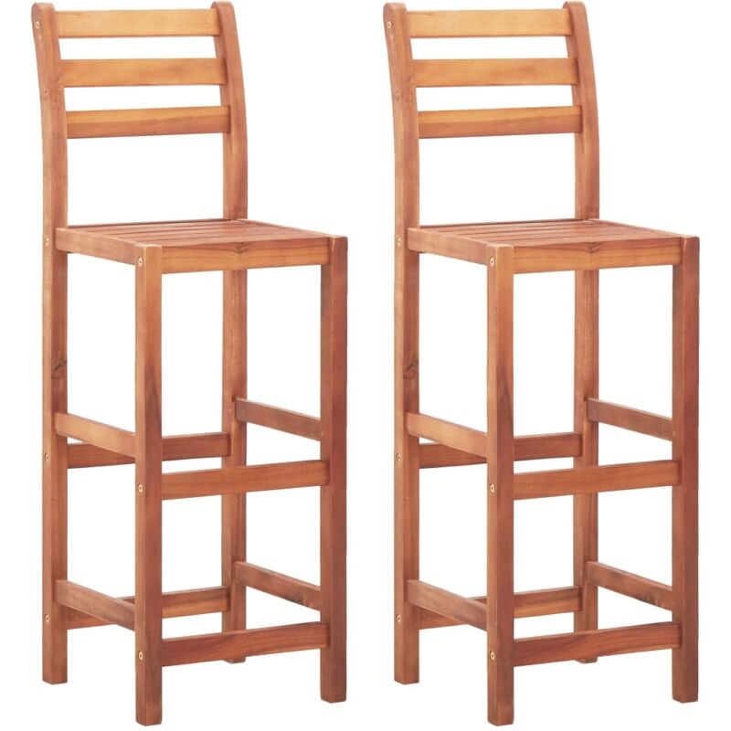 Bar Chairs 2 pcs Solid Acacia Wood Vidaxl