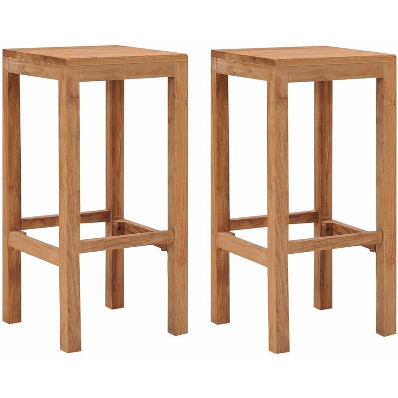 Vidaxl - Bar Stools 2 pcs Solid Teak Wood