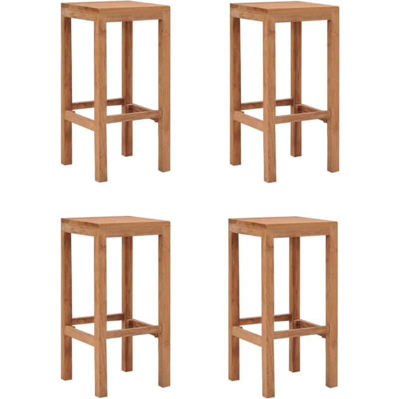 Bar Stools 4 pcs Solid Teak Wood vidaXL