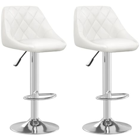 Bar Stools 2 pcs White Faux Leather vidaXL