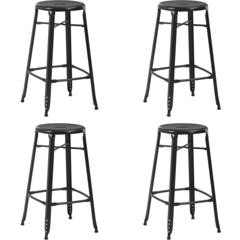 Bar Stools 4 pcs Black Steel vidaXL