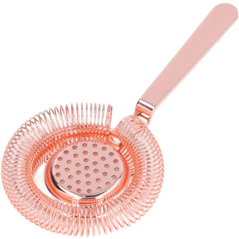 Bar Strainer Fine Filtering Professional Stainless Steel Cocktail Strainer for Bartending Restaurant Party Rose Golden