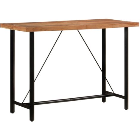 Bar Table 150x70x107 cm Solid Wood Acacia and Iron vidaXL