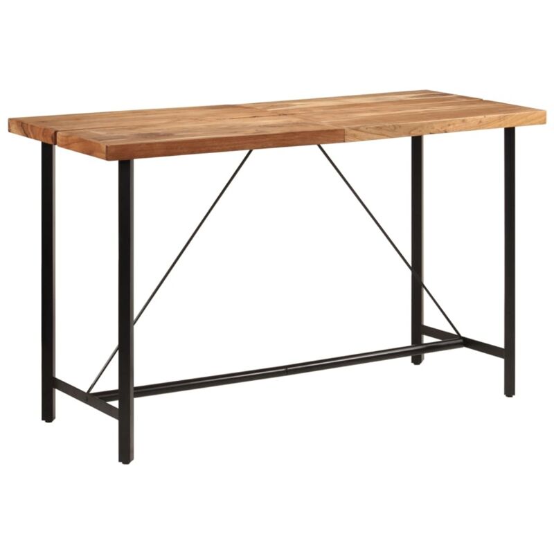 Bar Table 180x70x107 Cm Solid Wood Acacia And Iron Vidaxl