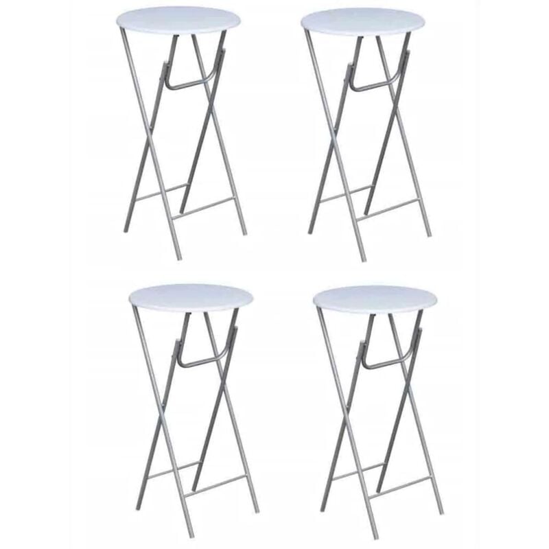 Bar Tables 4 pcs with mdf Tabletop White Vidaxl