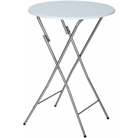 main image of "Bar table made of steel foldable - bistro table, high table, tall table - white"