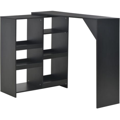 Bar Table with Moveable Shelf Black 138x39x110 cm vidaXL