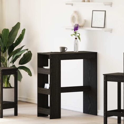 Bar Table with Racks Black Oak 90x40x103.5 cm Engineered Wood vidaXL