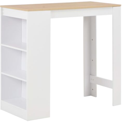 Bar Table with Shelf White 110x50x103 cm vidaXL