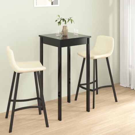 Bar Tisch MDF schwarz 55x55x107 cm