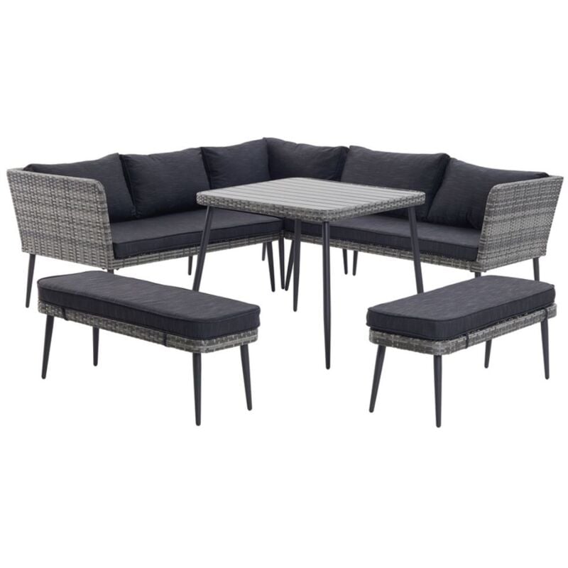 Baracoa - Salon jardin résine gris