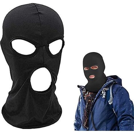 baraklava 3 Trous (noir), Masque Intgral 3 Trous, Moto Homme Et Femme, Vlo, Vlo De Chasse, Bonnet De Ski
