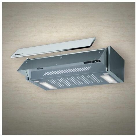 Baraldi 01COM060GR38 Cappa a Incasso Composita Classe energetica C 3 Velocita' Sottopensile Pulsantiera Slider 60 cm Grigio
