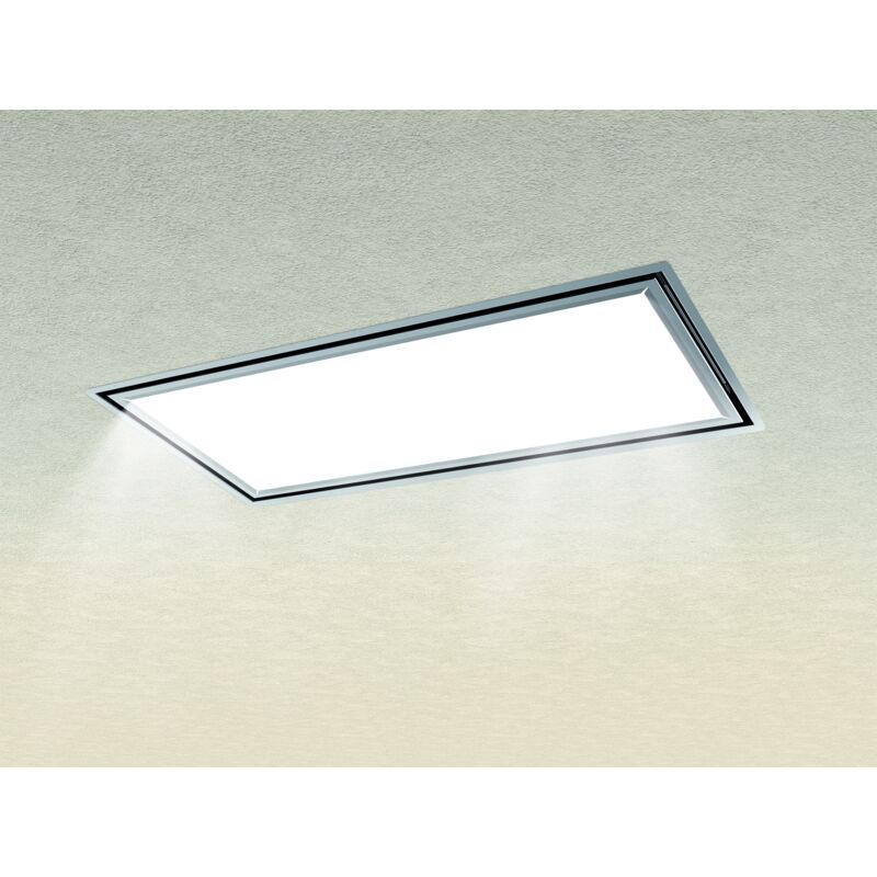 Baraldi - Cappa soffitto Flexia Flat 120x60 cm. - Inox con pannello led – 800 m3/h