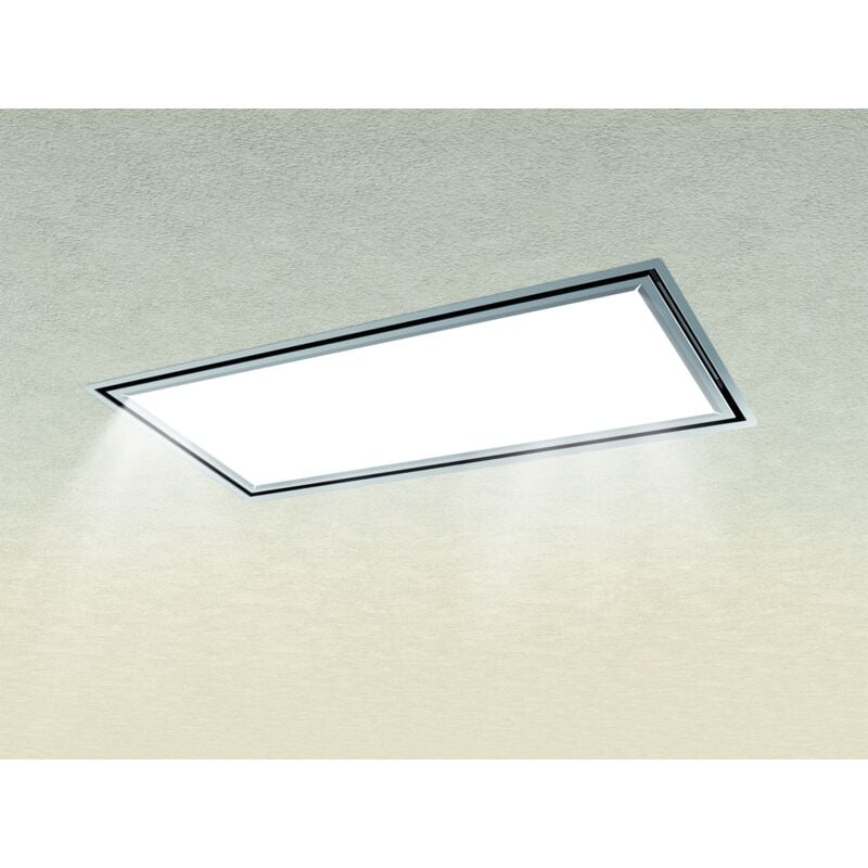 Baraldi - Cappa soffitto Flexia Flat 90x60 cm. - Inox con pannello led – 800 m3/h