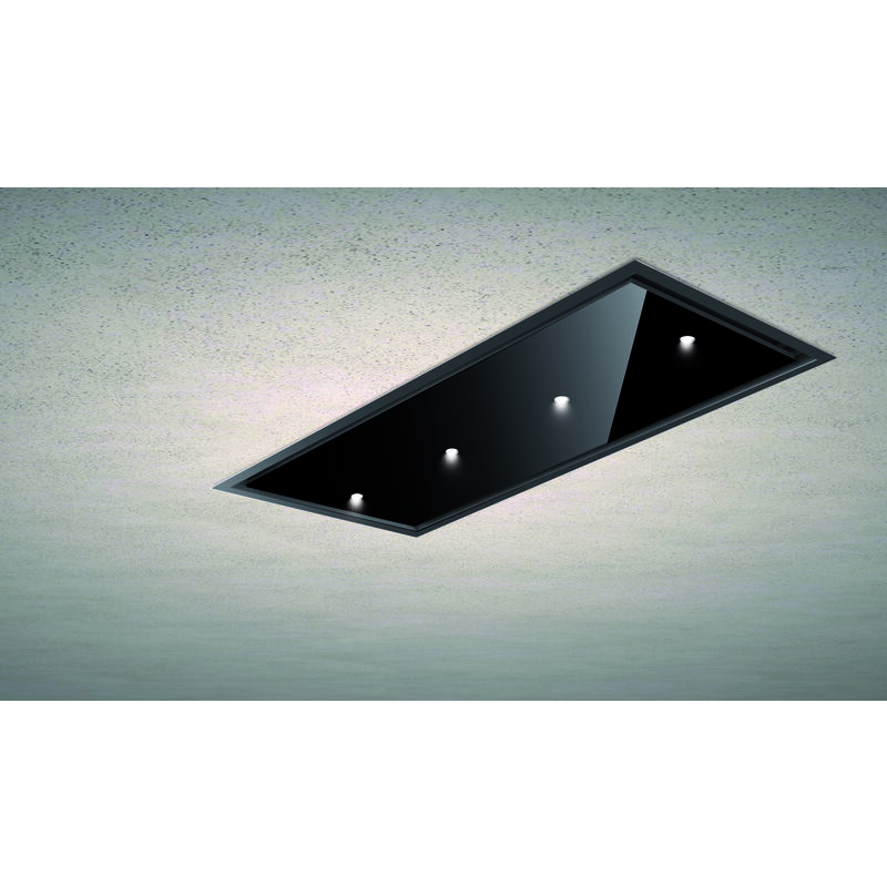 Cappa a soffitto da incasso gea flat nera 90x60 cm. 800 m3/h - nero