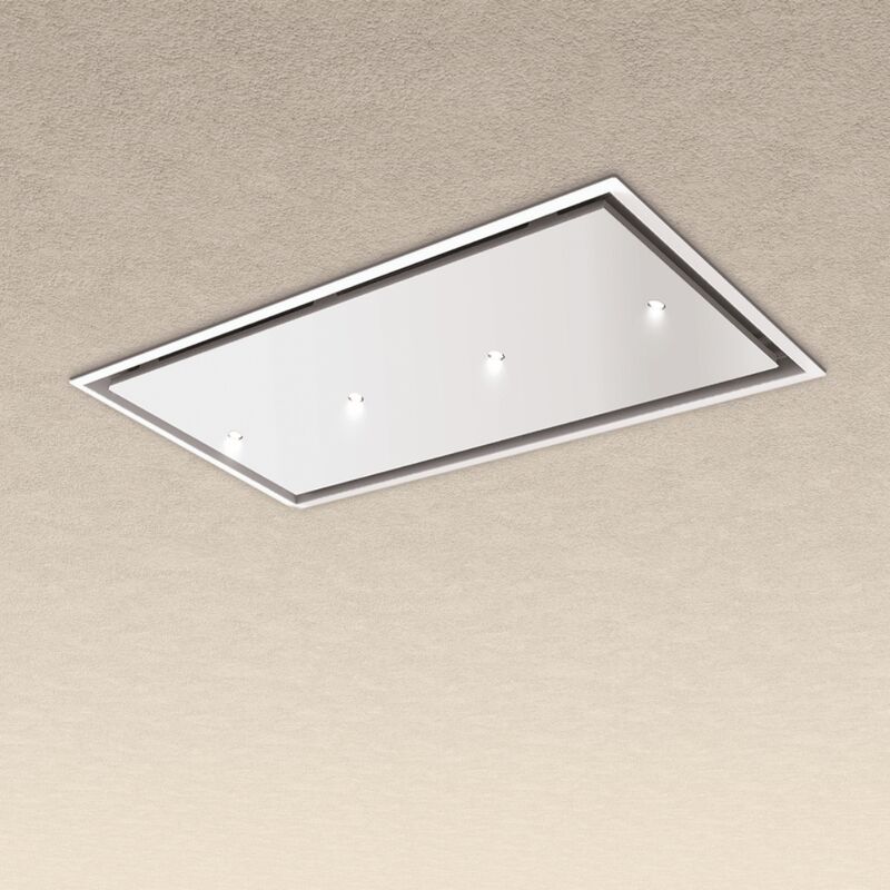 Cappa a soffitto da incasso gea flat bianca 90x60 cm. 800 m3/h - bianco