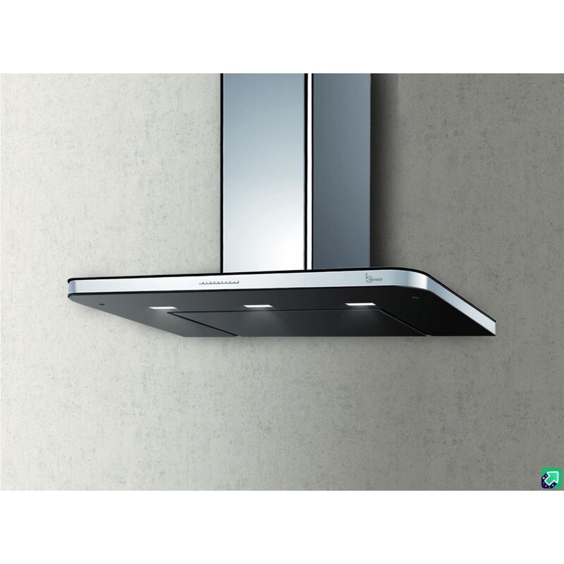 Baraldi - Cappa parete Stivia 90x50 cm. - Nera/Inox – 800 m3/h