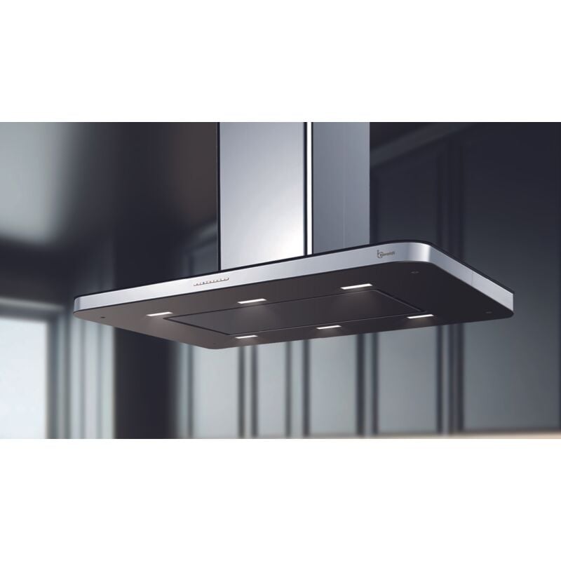 Baraldi – Hotte îlot Stivia 90x60 cm. - Noir/Inox – 800 m3/h
