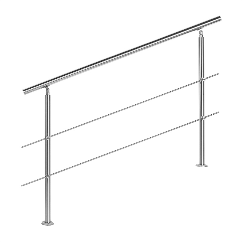 

Barandilla acero inox 2 varillas 140cm Pasamanos escalera Parapeto
