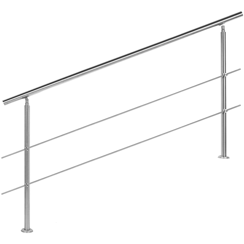 

Barandilla acero inox 2 varillas 180cm Pasamanos escalera Parapeto