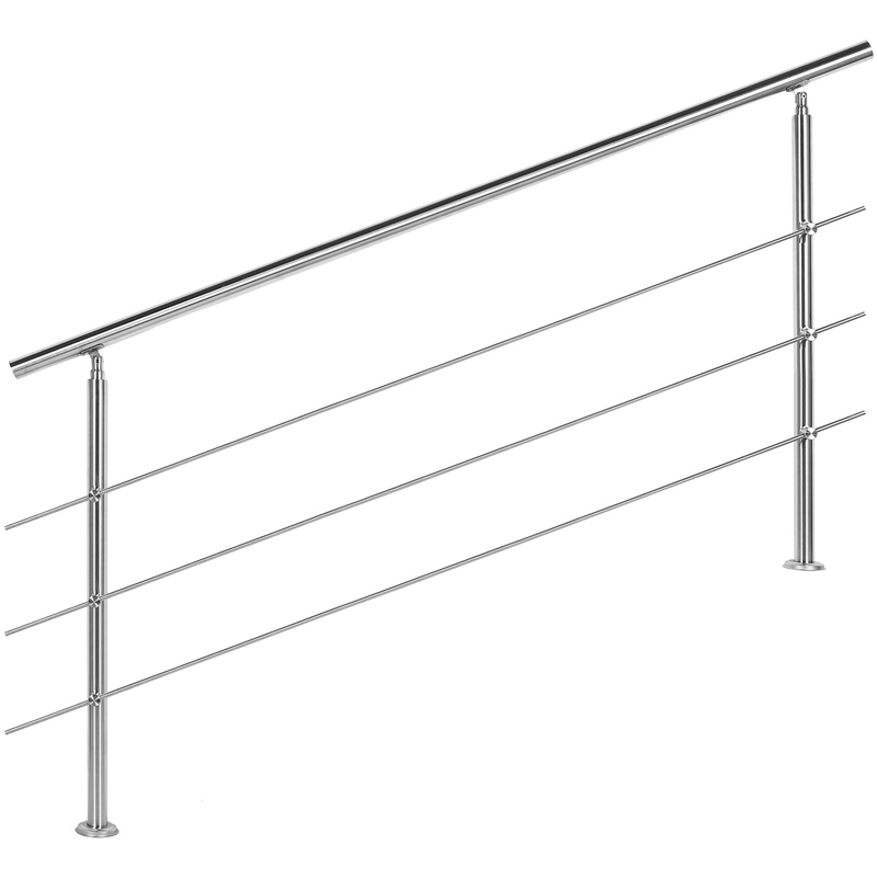 

Barandilla acero inox 3 varillas 180cm Pasamanos escalera Parapeto