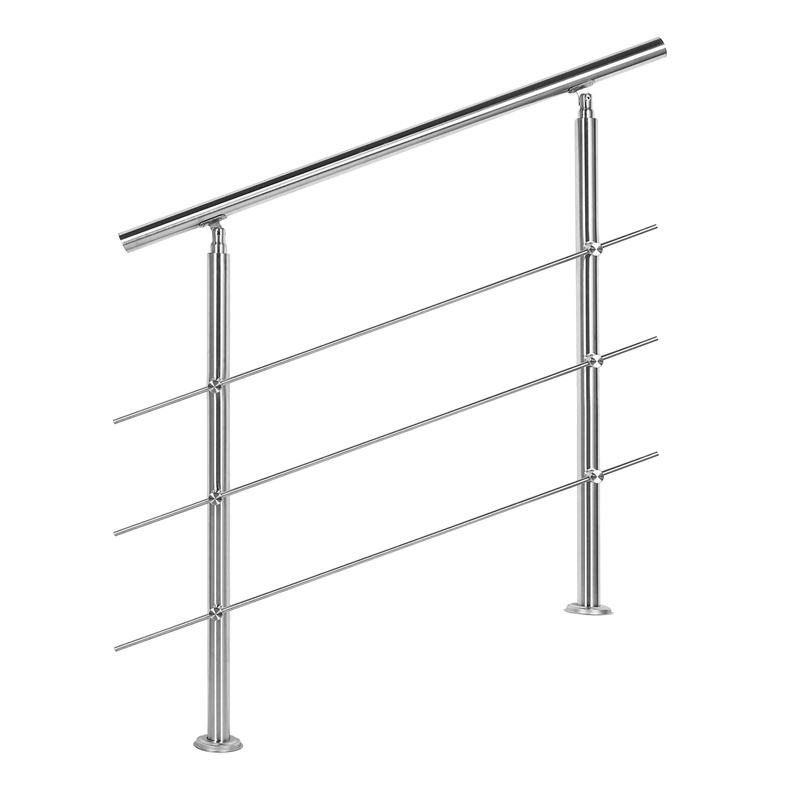 

Barandilla acero inox 3 varillas 80cm Pasamanos escalera Parapeto