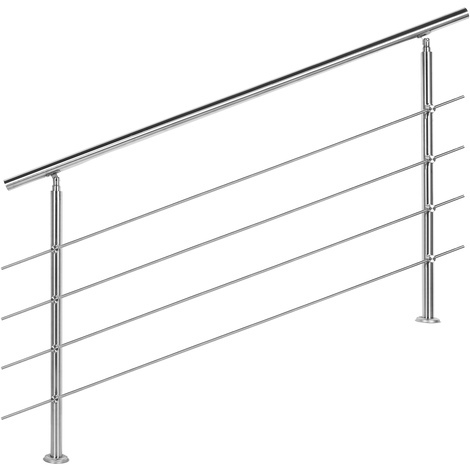 Barandilla acero inox 4 varillas 160cm Pasamanos escalera Parapeto
