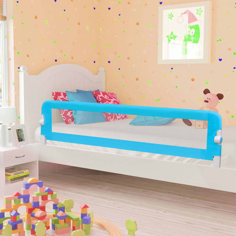 

BHD - Barandilla de seguridad cama de niño poliéster azul 180x42 cm
