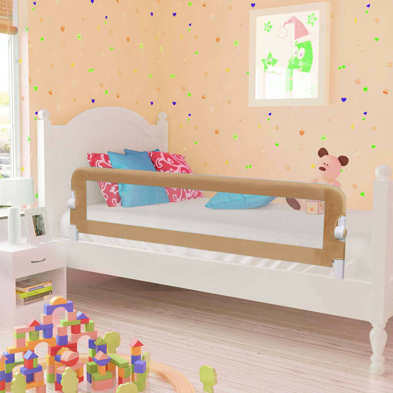 

Barandilla de seguridad cama de nino poliester taupe 150x42 cm