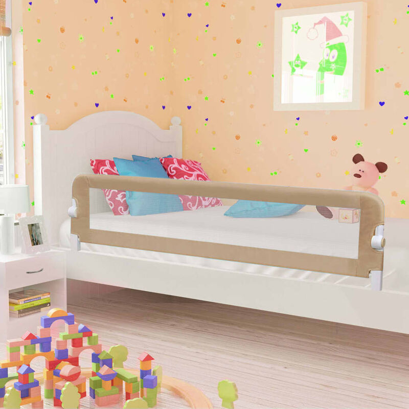 

BHD - Barandilla de seguridad cama de niño poliéster taupe 180x42 cm