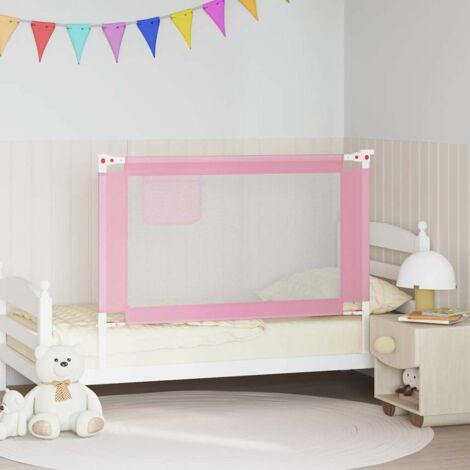 Barandilla de seguridad cama de niño rosa tela 120x25 cm
