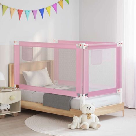 Barandilla de seguridad cama de niño rosa tela 150x25 cm