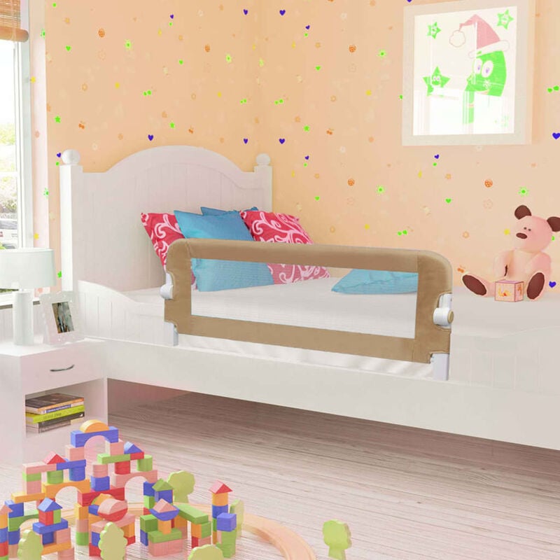 

Barandilla de seguridad cama de niño poliéster taupe 102x42 cm - Marrón