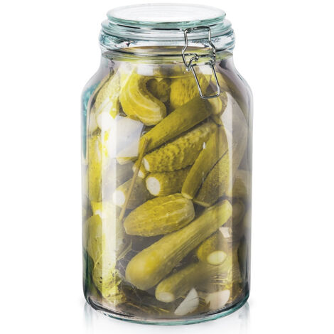 BARATTOLO BREVETTATO CON CLIP CONTENITORE PER ALIMENTI IN VETRO, CAPACITÀ 4,2 L