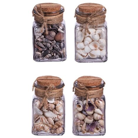 BARATTOLO CON CONCHIGLIE DECORATIVE 220GR IN 4 MOD