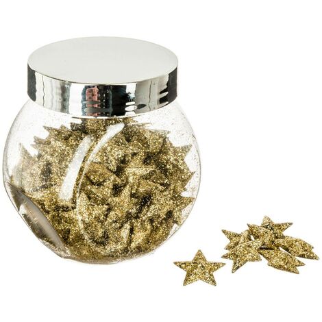 Barattolo di accessori decorativi glitterati D.2cm oro - Feeric lights & christmas