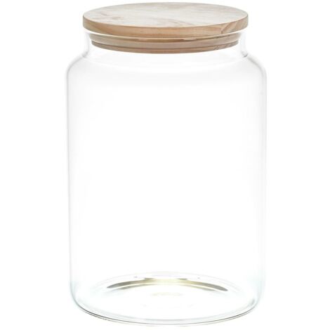Barattolo di vetro con coperchio di legno 2,9l