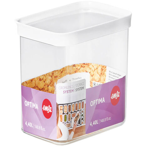 Barattolo Emsa N1142500 OPTIMA DRY STORAGE Chiusura ermetica Bianco